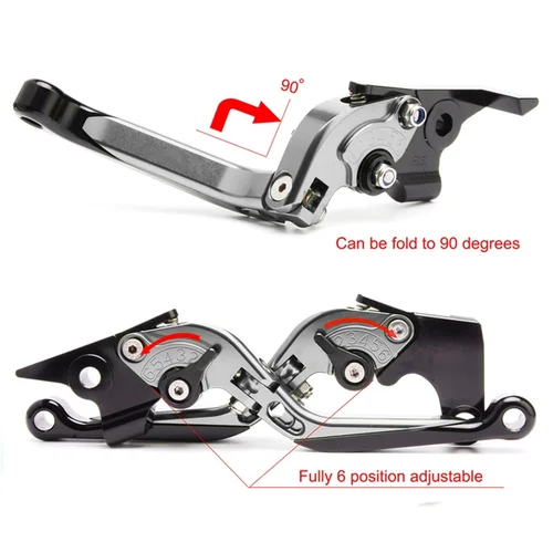 Imagen 2 del producto Para Kawasaki NINJA Ninja 250/300/400 2008-2022 palancas de embrague de freno extensibles plegables ajustables para motocicleta extremos de manillar