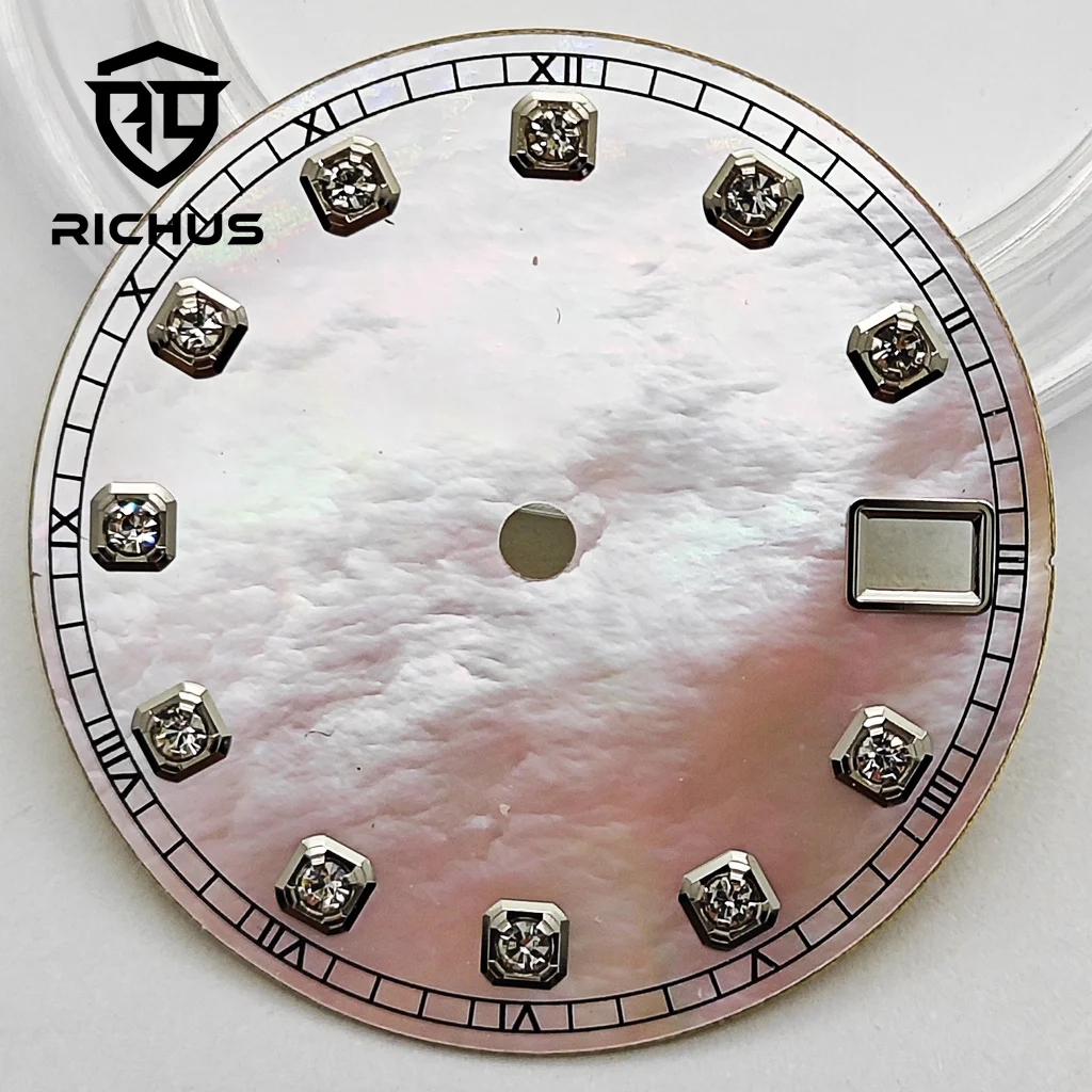 RICHUS NH35 Zifferblatt 28,5 mm Zifferblatt Diamantmarkierung passend für NH34 NH35 NH36 Uhrwerk Uhrenzubehör