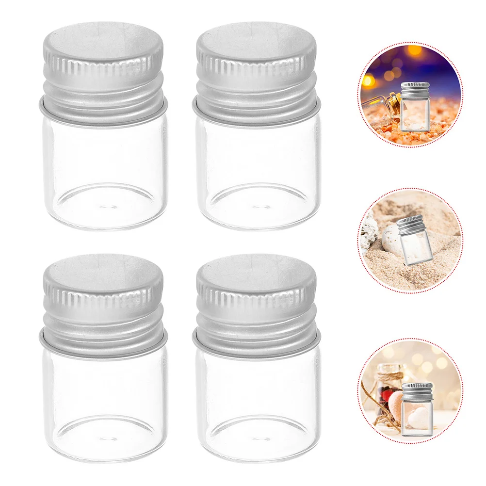 

30Pcs 5ml Mini Glass Bottles Transparent Jars Aluminum Lids Secure Sealing Ideal for Spices Oils Small Accessories