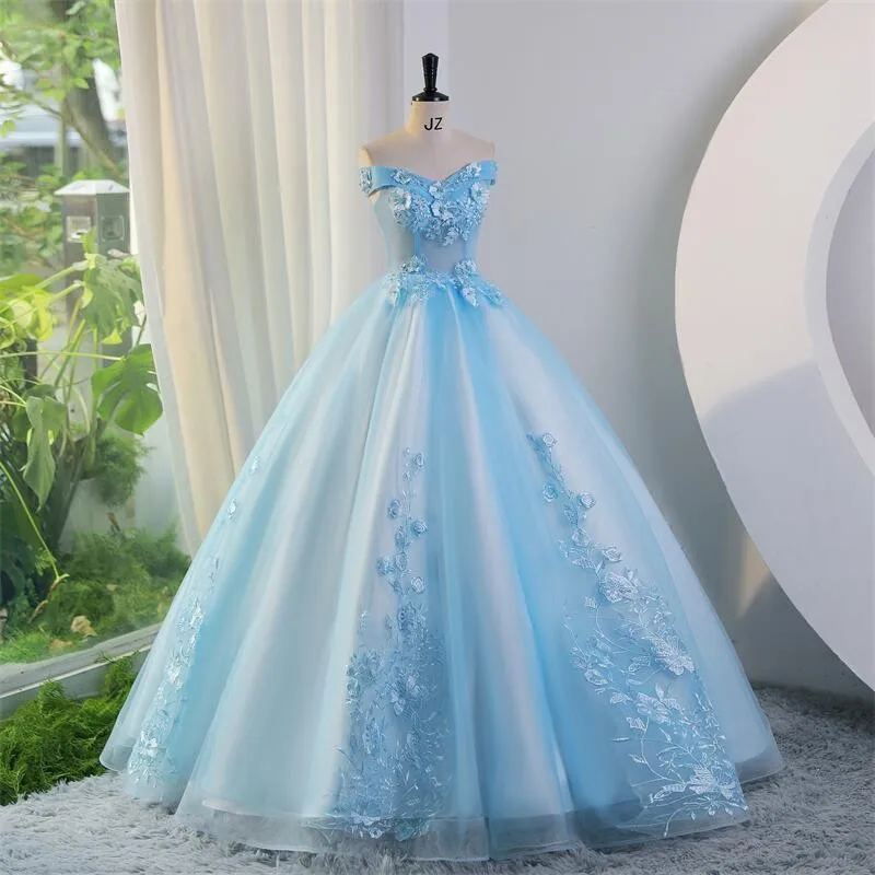 Ashley Gloria-Robe de Quinceanera en dentelle, robe de Rhde luxe, robes Boho, robe de soirée Sweet Off initiée, photo réelle, nouveau, été