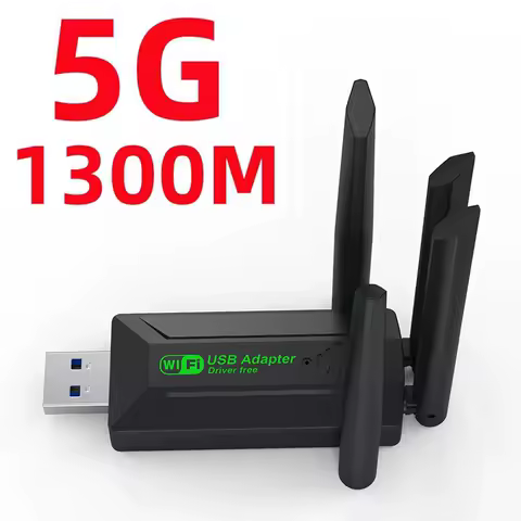 High-Speed Wireless Card Receiver 1200Mbps WiFi USB Adapter Dual Band 2.4G+5Ghz Wi-Fi Dongle 4 Antenna 802.11b/g/n USB3.0 for PC