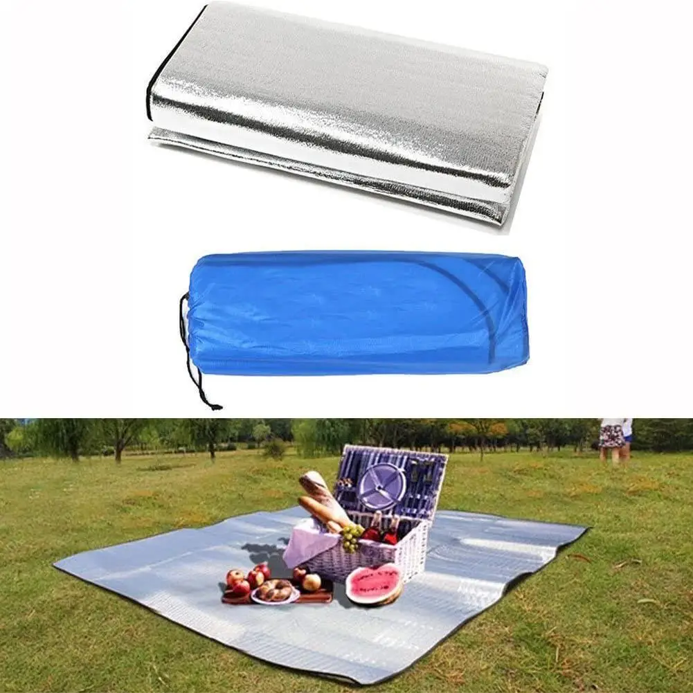 

Aluminum Foil Mat Sleeping Mat for Camping 200x150 cm Insulating Mat Thermal Blanket Foldable Tent Mat Floor Mat Ultralight