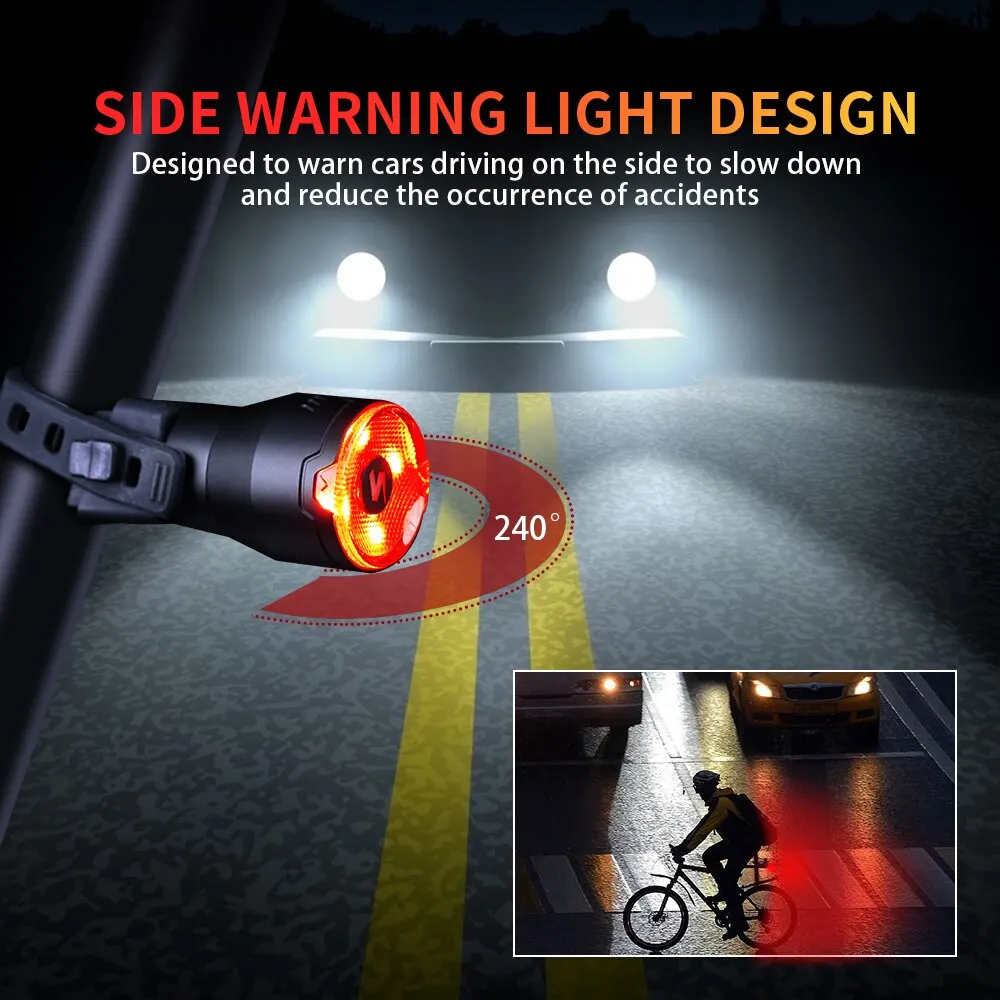 NATFIRE A09 Bicycle Smart Auto Brake Sensing Light Waterproof USB C Charging LED Cycling Taillight Bike Rear Light Accessories