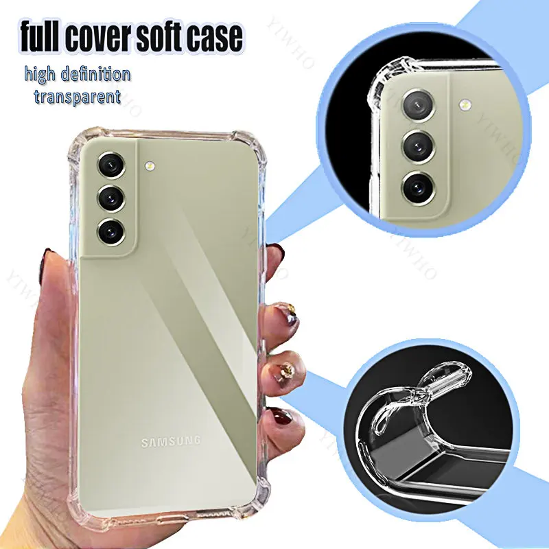 Phone Soft Case for Samsung Galaxy S21 FE 5G TPU Transparent for Sumsung S 21fe 5g 6.4