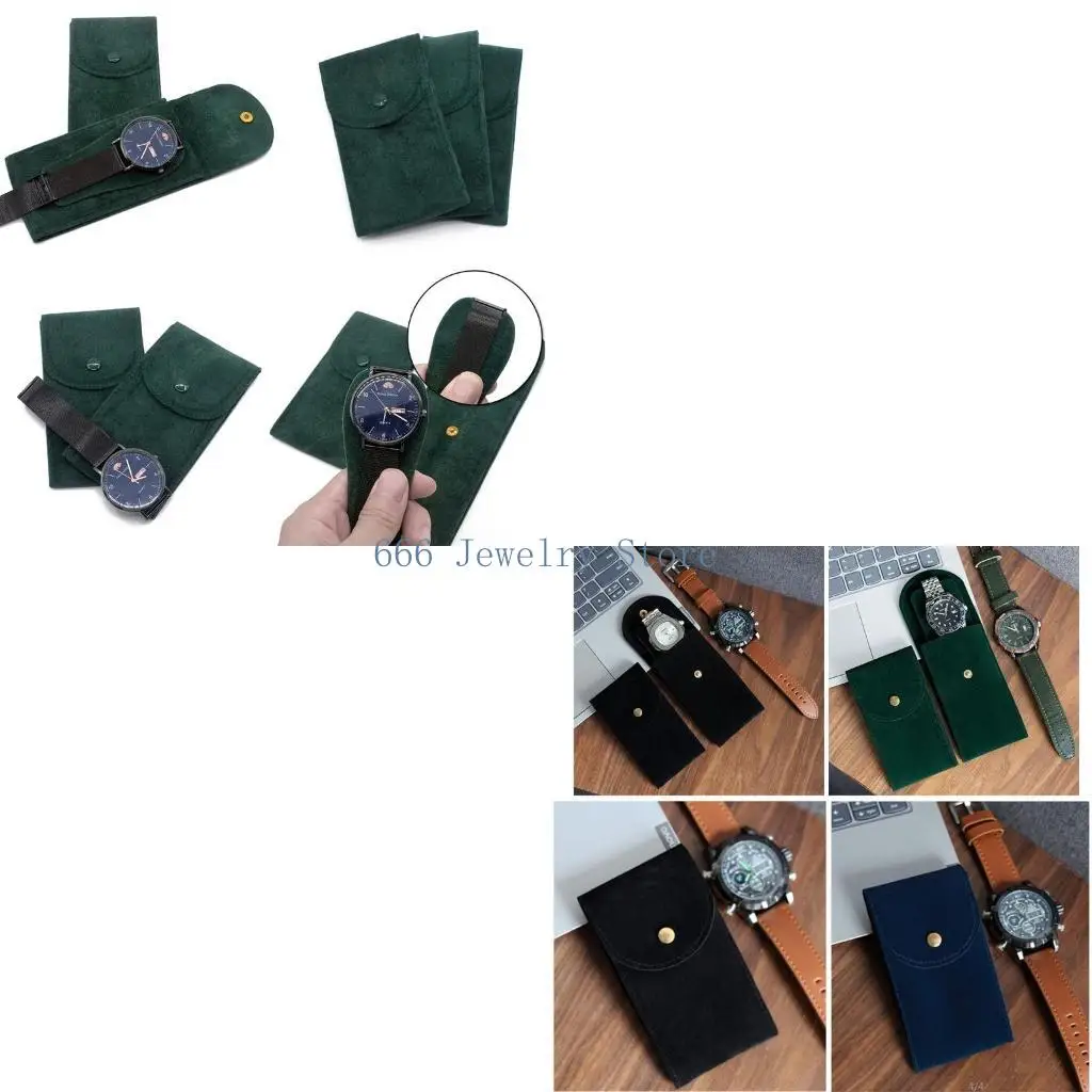 F2TD Watch Bag Flannel Bag Packaging Bag Ring Bracelet Gift Bag Travel Storage for Case for Men Women Watch lover