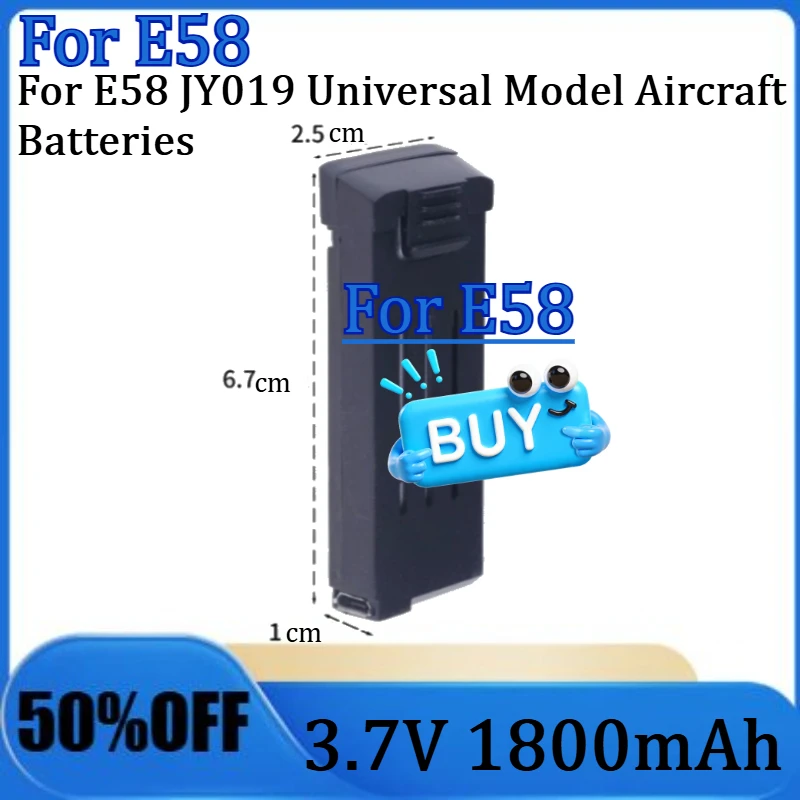 

3.7V1800mAh Remote Control Aerial Four Axis Folding Drone Lithium Battery For E58 JY019 Universal Model Aircraft Batteries