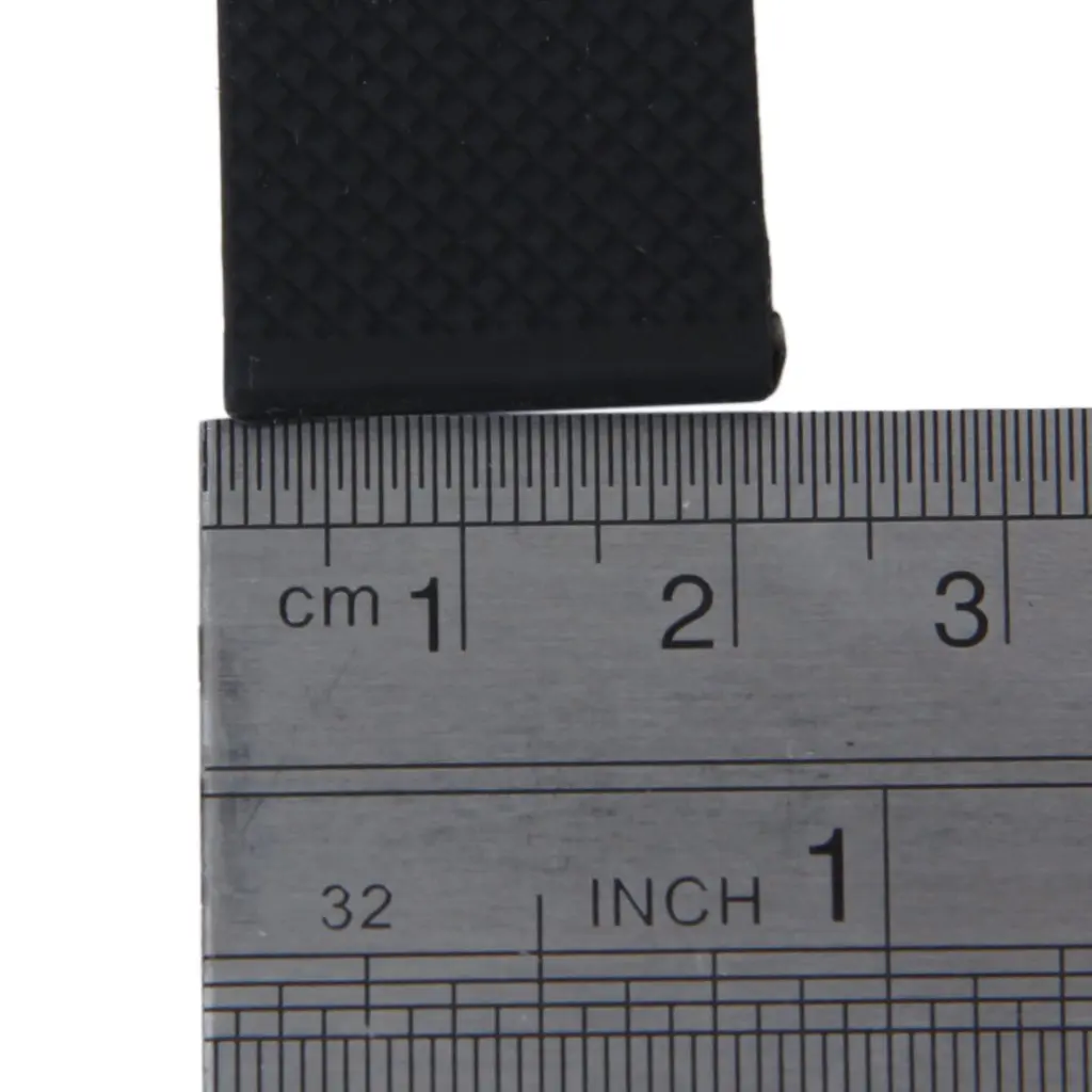 FZFZ 시계 밴드 스포츠 블랙 실리콘 고무 시계 스트랩 배치 버클 방수 20mm