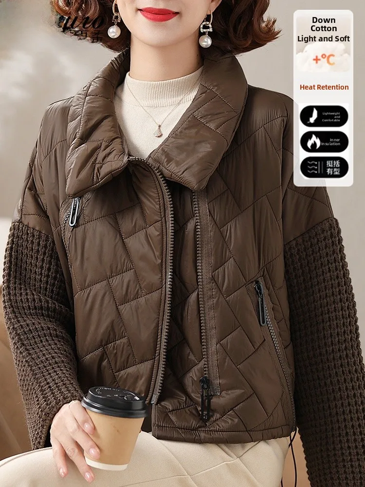 

ort Faionable Cotton Jaet Women's Winter Clothes for Small Stature Mothers Middle-Aged And ly Splicing Cotton Coat