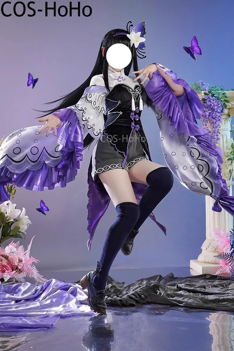 COS-HoHo-traje de juego de Anime Puella Magi Madoka Magica Akemi Homura, hermoso vestido de Cosplay, traje de fiesta de Halloween para mujer