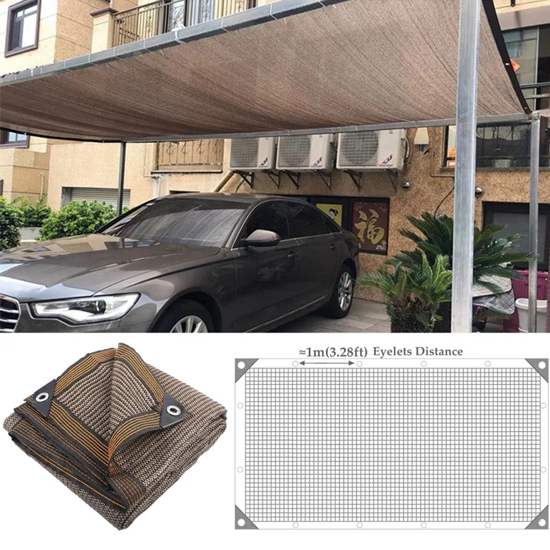 90% Shading Anti-UV 80gsm Coffee HDPE Sun Shade Net Garden Greenhouse Plants Sun Cover Car Park Sun Shading Mesh