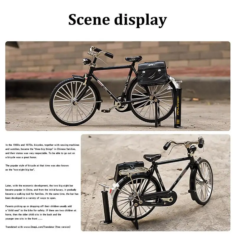 DIY Bicycle Model Kit Realistic Bike Model With Inflator Retro Classic Bike Model Ornaments For Hand Assembly DIY Supplies For