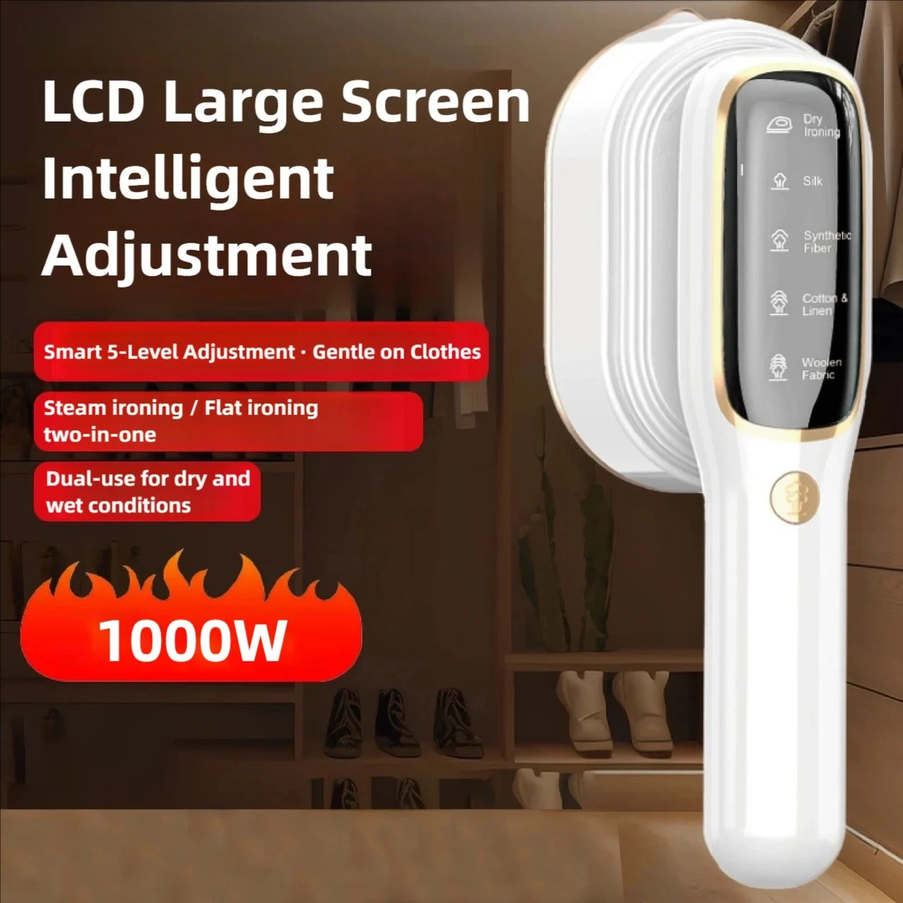 

Новый ручной подвесной утюг 1000 Вт с цифровым дисплеем, четырехтемпературный складной портативный небольшой паровой гладильный аппарат для домашней одежды