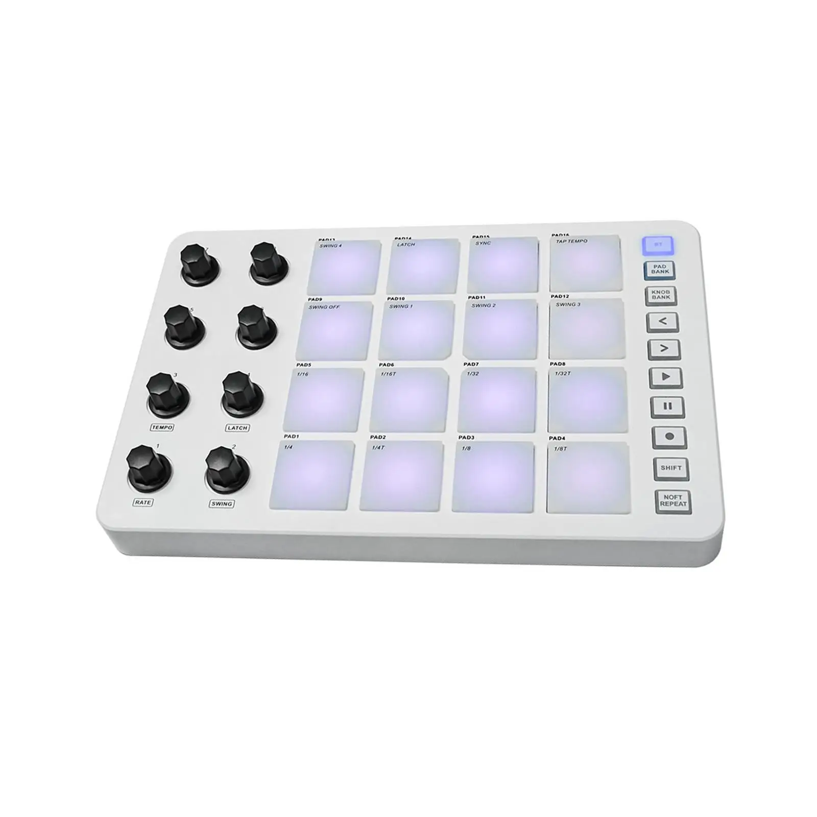 MIDI Keyboard Low Latency with 16 RGB Beat Pads Portable Mini Pad Controller MIDI Pad Beat Maker Machine for Music Production