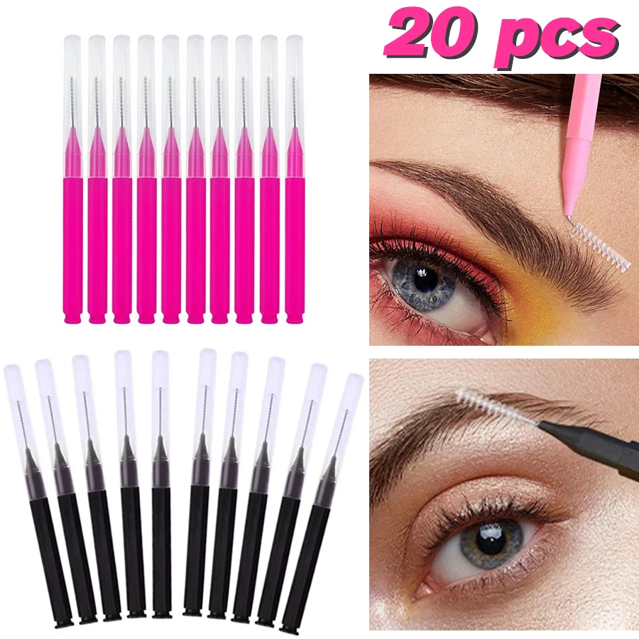 10/20Pcs Mini Eyebrow Brush Brow Perm Brush Disposable Brow Lifting Brushes Bendable Micro Eyelash Brush Applicator Makeup Tools