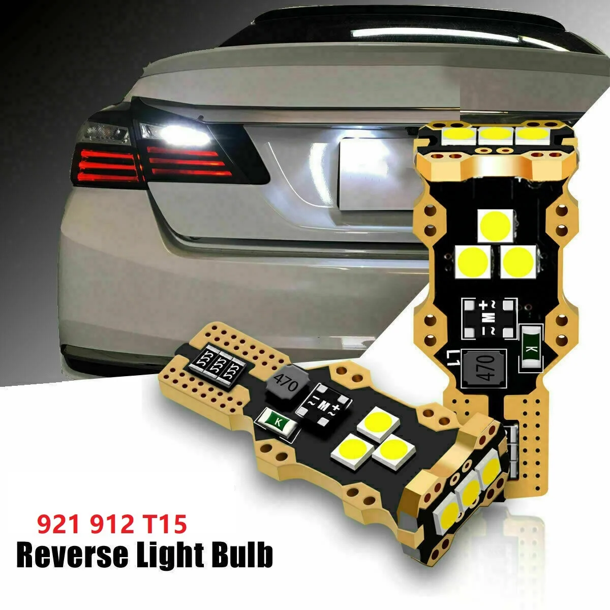 2X 921 912 W16W 904 906 916 T15 LED Reverse Back Up Light Bulb Canbus Error Free 6000K Xenon Super White