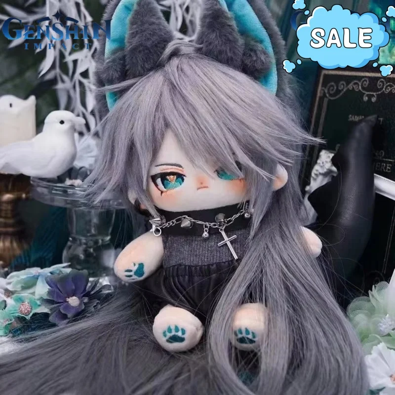 Genshin Impact Alhaitham Cotton Stuffed 20cm Doll Long-Hair Anime Peripheral Plush Doll Puppet Children Christmas Surprise Gift