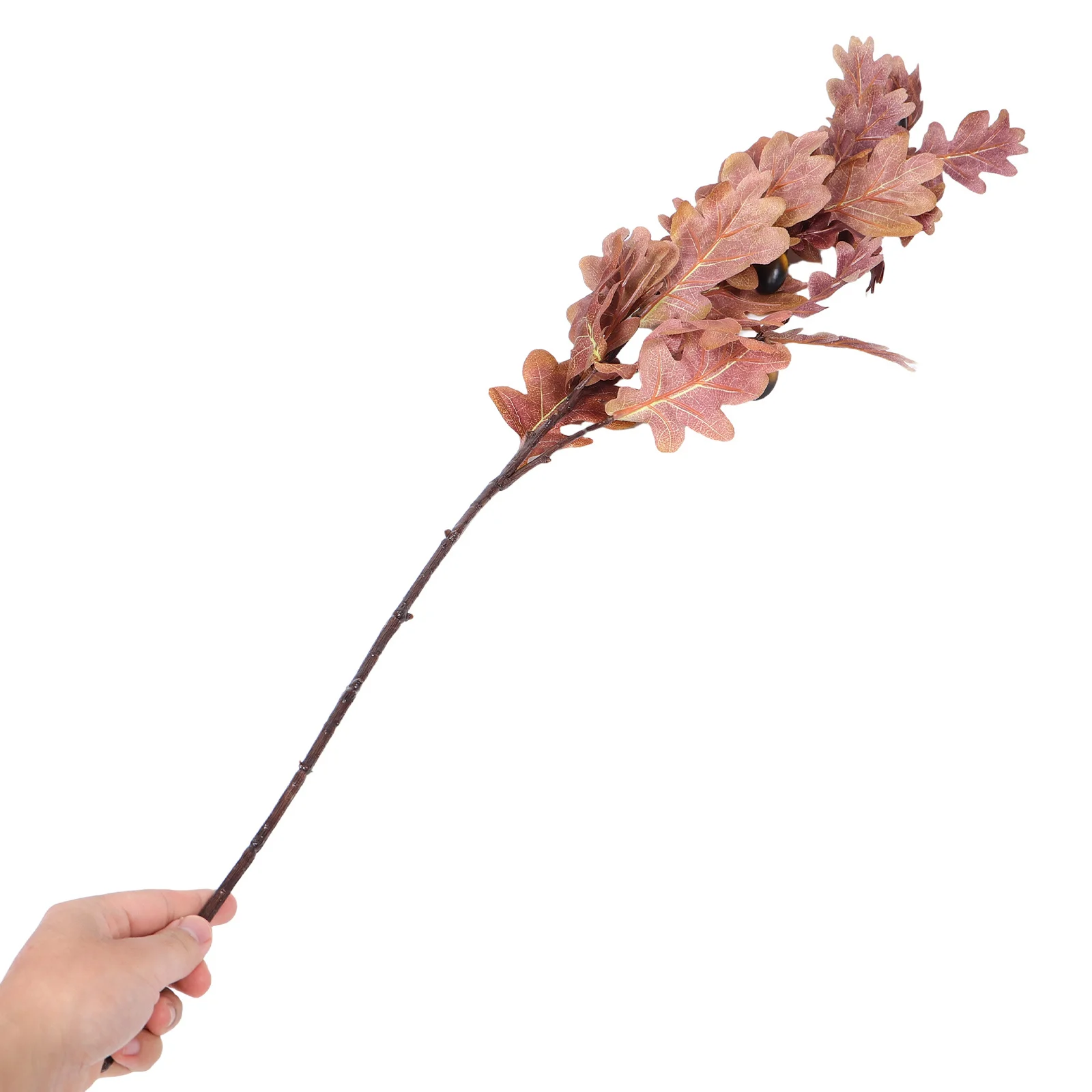 

2Pcs Artificial Fall Leaves Branches Oak Stems Realistic Long Faux Leaves for Wedding Home Garden Autumn Decoration