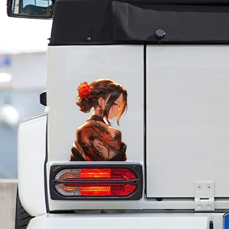 Dragon Girl Japanese Tattoo Vinyl Sticker Anime Decal for Car Window Laptop Otaku Style DIY Decoration 1Pc