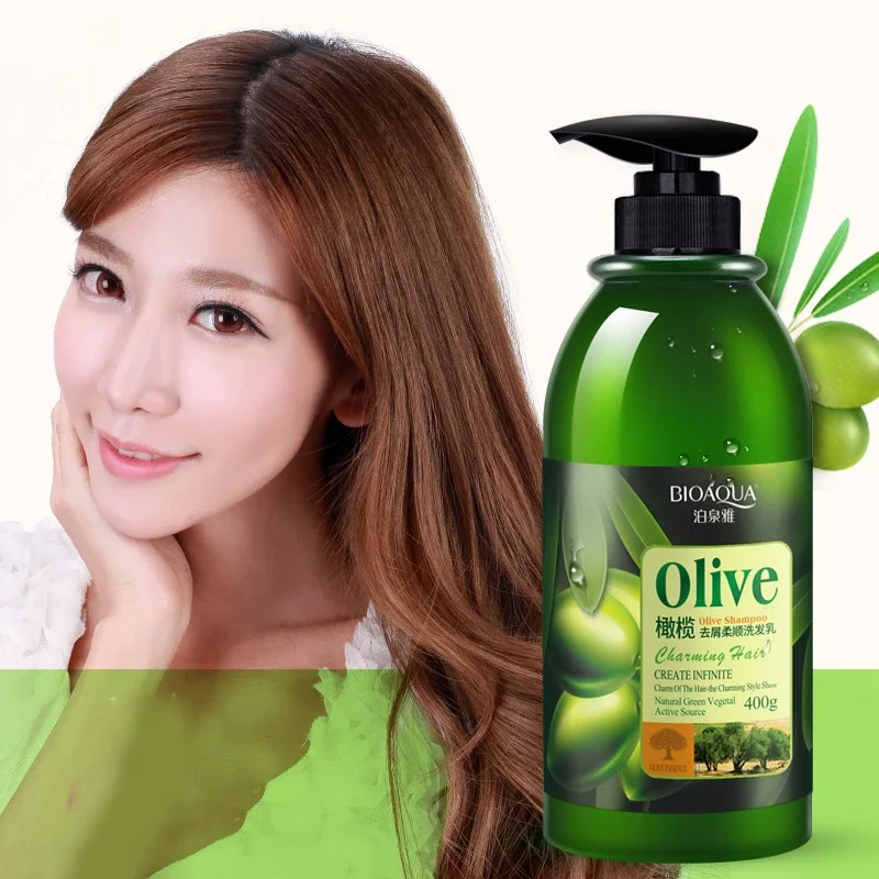 BIOAQUA Professional Olive Anti-Dandruff Hair Shampoo Soft Refreshing Oil Control Improve Itchy Scalp Treatment Hair Care 400ML