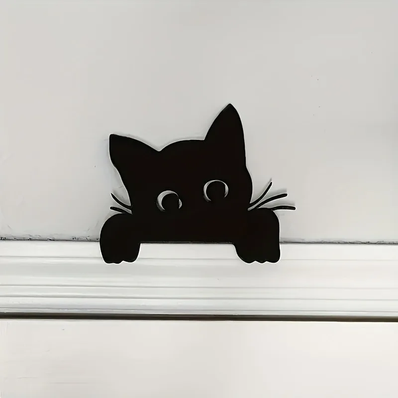 Entzückende kleine Wandskulptur mit schwarzer Katze |   Türrahmen Dekor |   Halloween- und Weihnachtsgeschenk, Geschenk für Katzenliebhaber