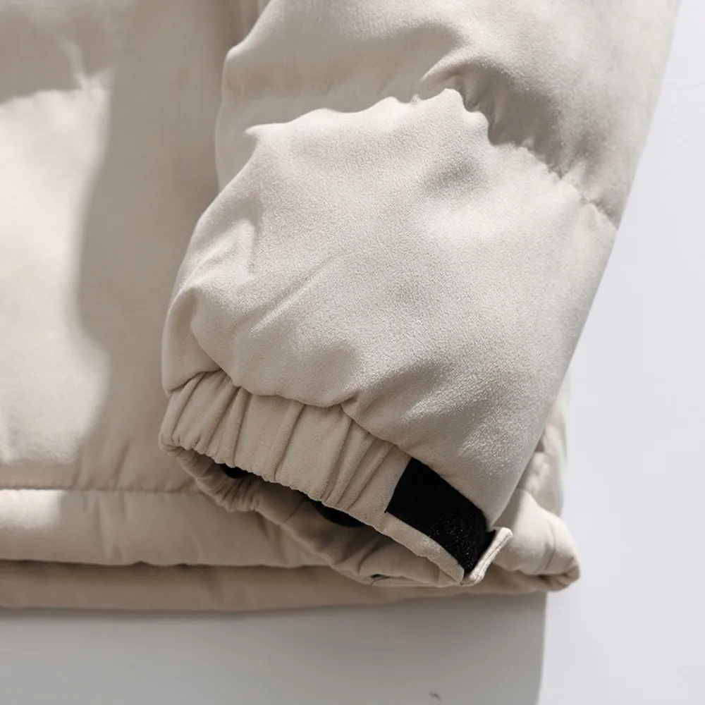 معطف قطني بياقة واقفة للرجال سترة مرقعة 2025 معطف شتوي جديد من القطن السميك