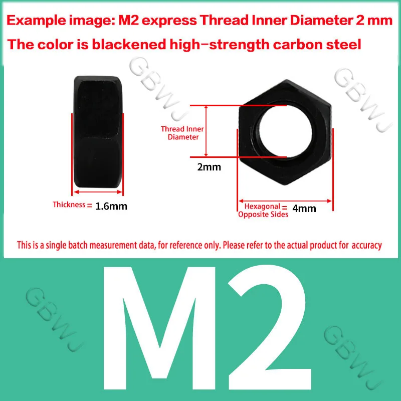 Black Grade 8.8/12.9 Steel Din934 Hex Hexagon Nut M2 M2.5 M3 M3.5 M4 M5 M6 M8 M10 M12 M14 M16 M18 M20 M22 M24 M27 M30 1-100 Pcs