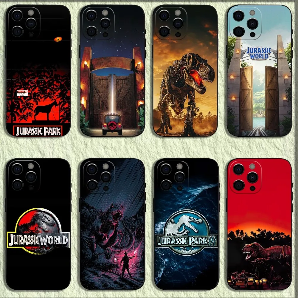 

J-Jurassic P-Park Dinosaur World Phone Case For iPhone 16,15,14,13,12,11,Pro,X,XS,Max,XR,Plus,Mini Soft Black Cover
