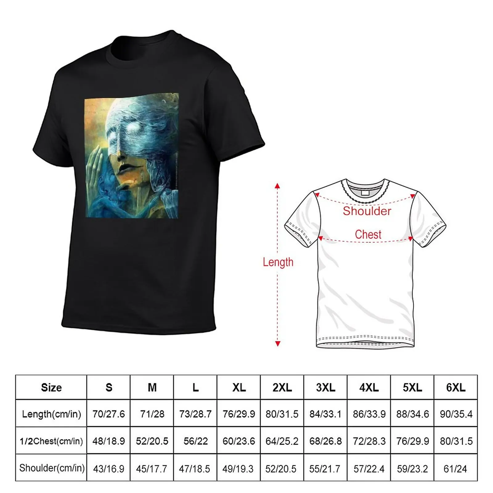 New beksinski T-Shirt vintage t shirt Short t-shirt summer tops korean fashion sweat shirts, men