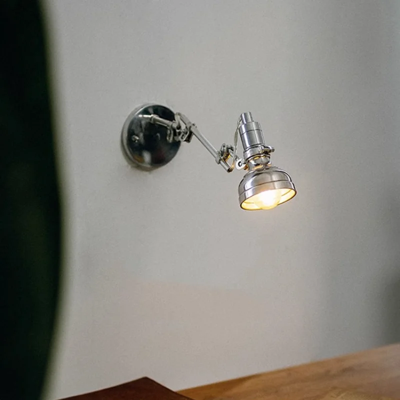 

Industrial wind bedside long pole rocker arm wall lamp