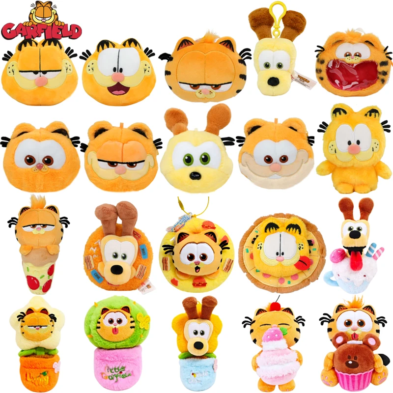 Original GARFIELD Family Plush Toys Keychains Cute Anime Garfield Cat Odie Funny Stuffed Animals Peluche Dolls Pendants Gifts