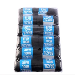 Wholesale New Brazilian Wool Hair Synthetic Pre Stretched African Hair Yarn for Braiding Hair Extension for Women Black