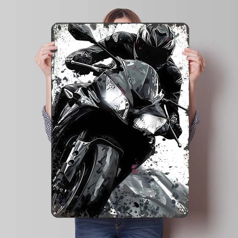 Biker Yamaha Bikes Biker Metal Sign Car Poster Bar Decoration Room Retro Tinplate Signs for Garage Wall Art Decoration Interior