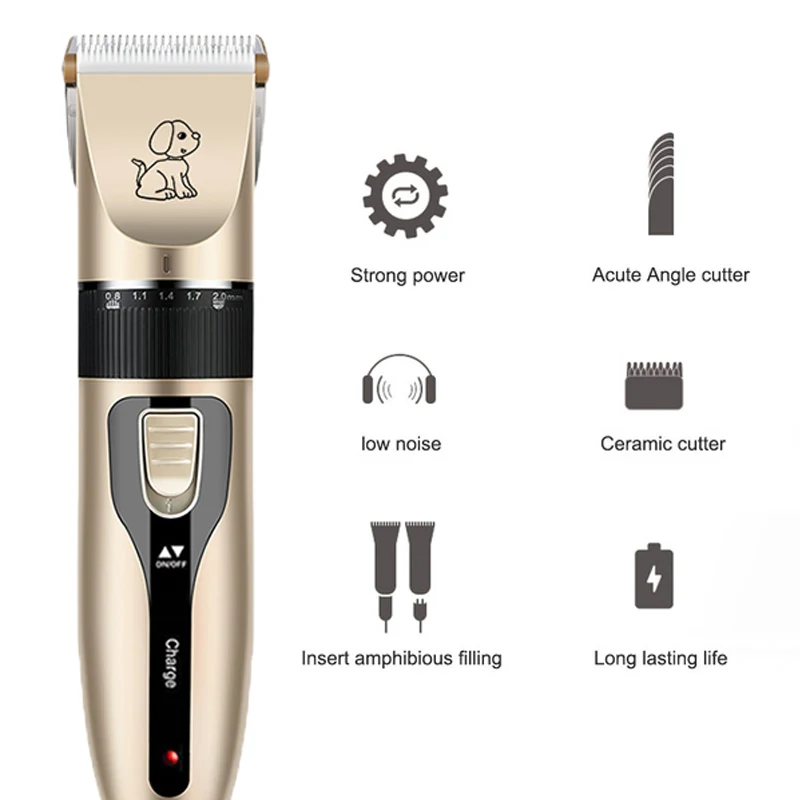 Professional Electric Pet Clipper For Dogs Reachageable Trimmer Haircut Cat Hair Cutting Remover Machine Grooming Kit Low-Noise