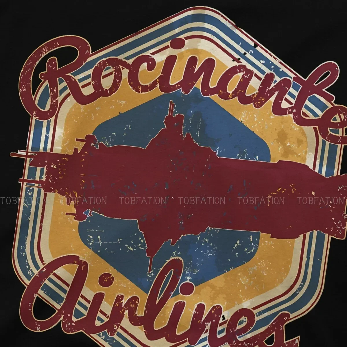 The Expanse ROCINANTE AIRLINES DISTRESSED BADGE Tshirt Harajuku Men Gothic Teenager Tshirts Tops Large Cotton O-Neck T Shirt