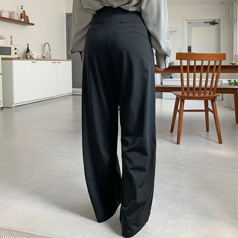 [Manca] Cooling Pin-tuck Wide Leg Pants Women's Stretch Pants Long Trousers (2 Types/5 Sizes)