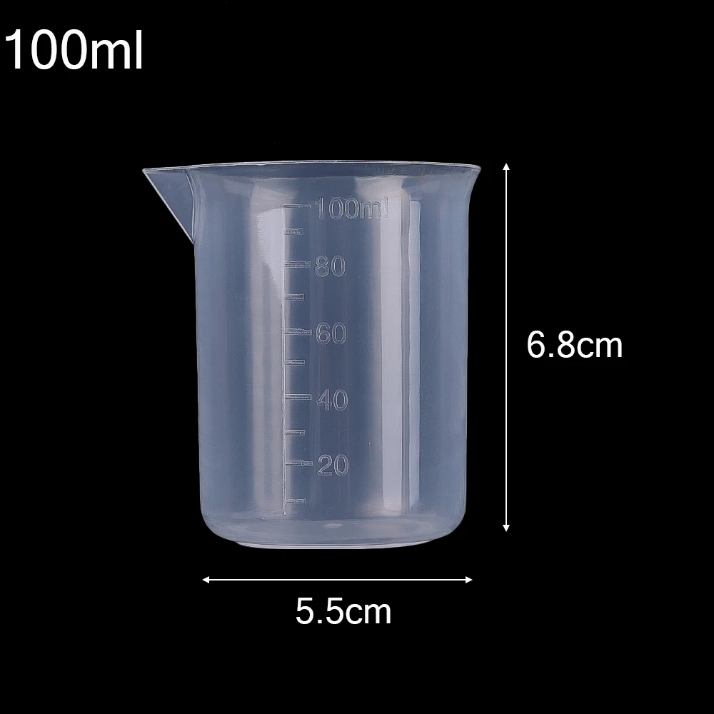 100ml Measuring Cup Plastic Scales Beaker Lab Chemical Laboratory Measuring Jugs Liquid Container Mug Kitchen Baking Tools