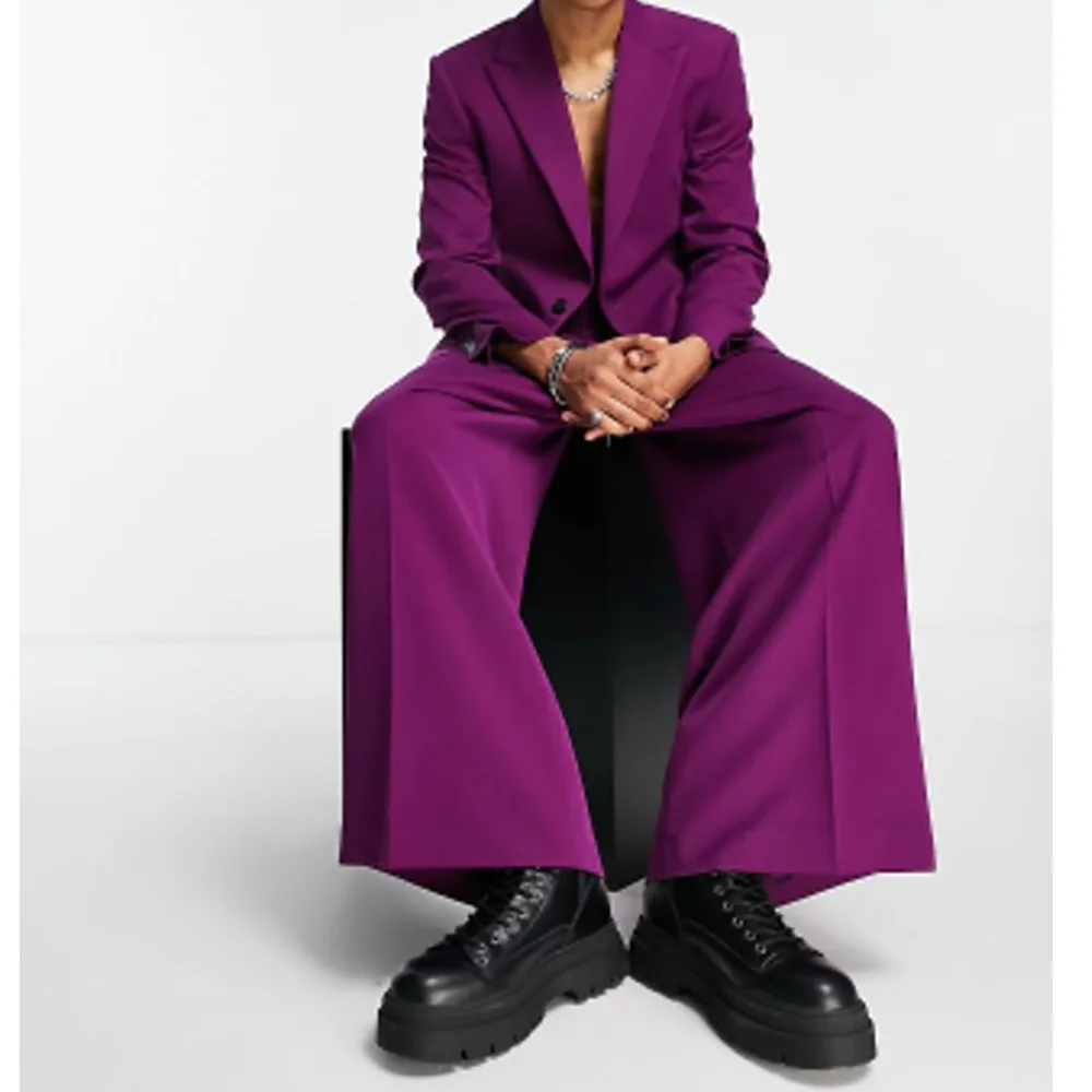 

Loose Style Casual Daily Work Commute Single Breasted Men's Suit 2 Pieces Jacket Pants High-end Male Blazer Set