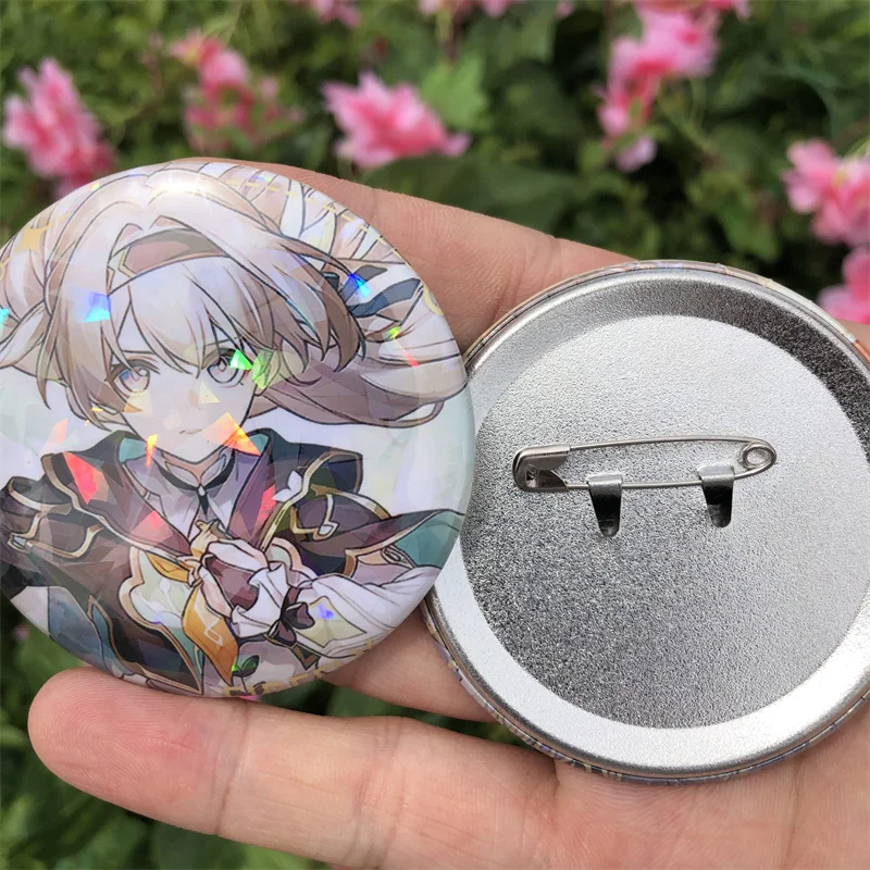 58mm Game Honkai: Star Rail Firefly Robin Cosplay Anime Badge Pin Tinplate Laser Brooch Accessories Prop