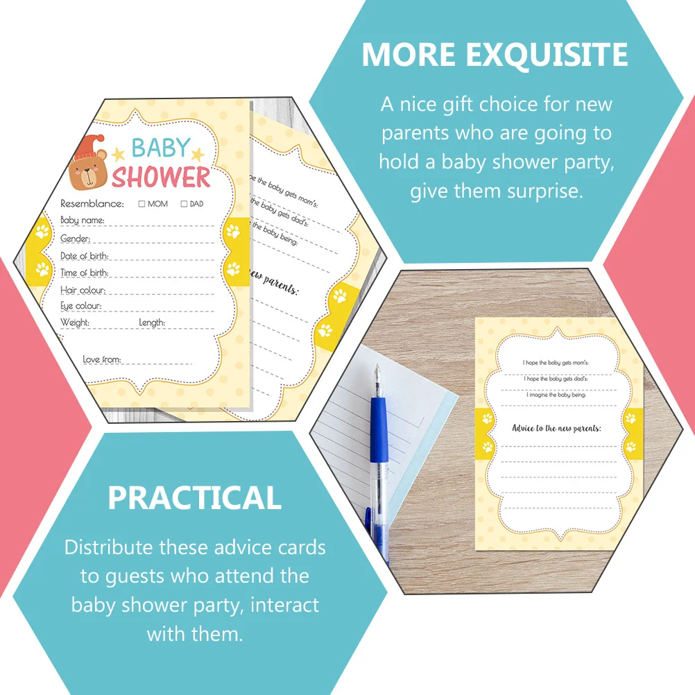 

20Pcs Baby Shower Advice Prediction Cards Fun Game for Guests New Parent Messages Baby Reveal New Parent Advice Cards