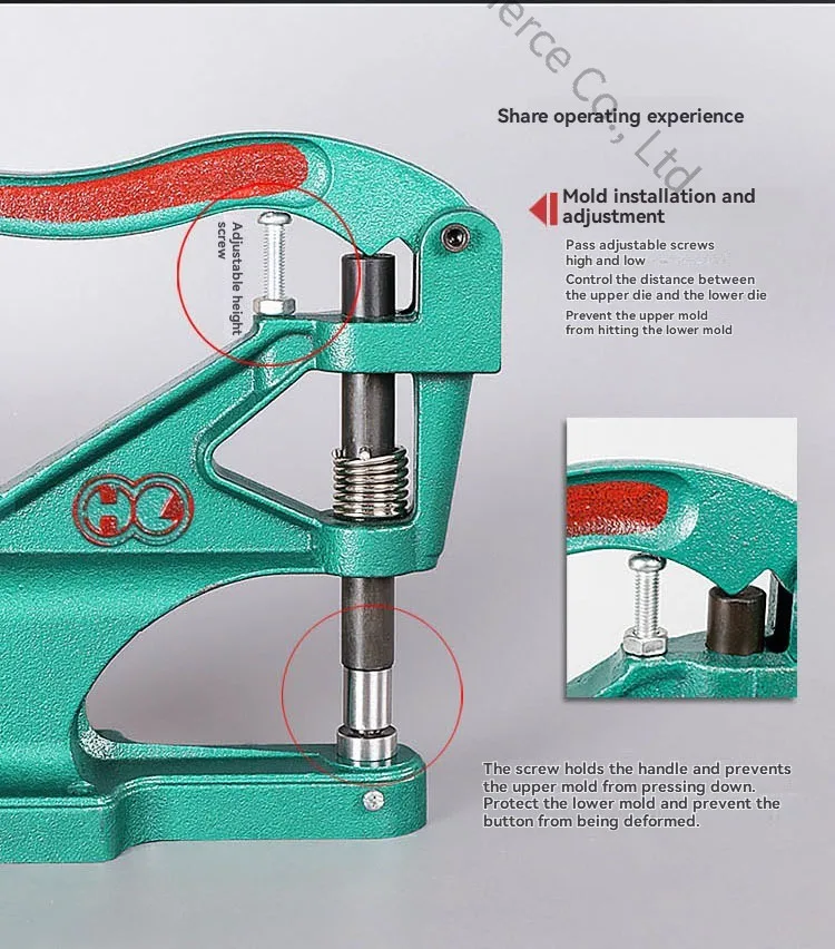 Hand Press Button Installation Machine Manual Press Grommet Eyelet Installer Tools Snap Fastener Metal Mold Mute Craft Tool