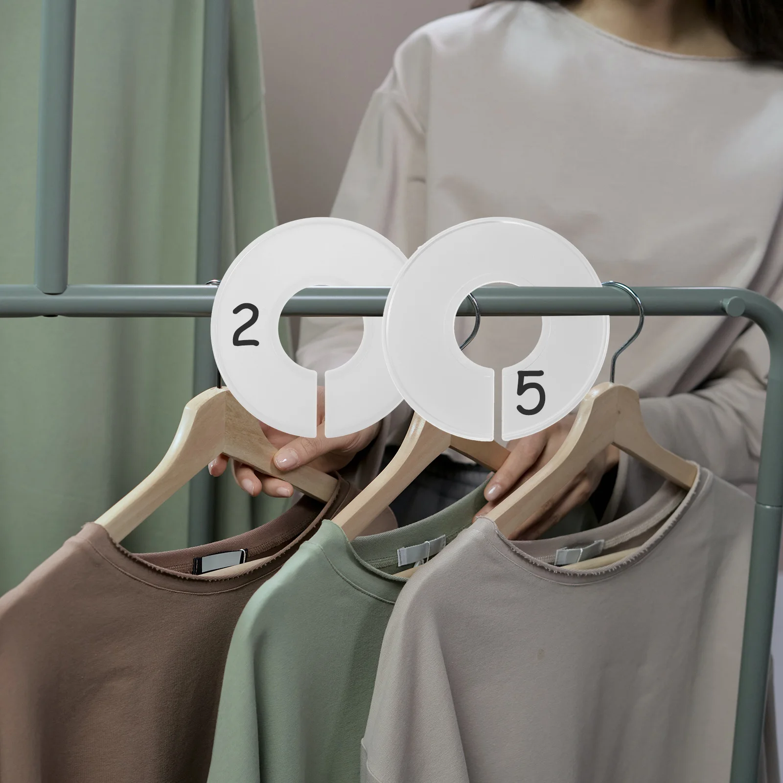 

50 Pcs Size Divider Clothing Rack Dividers Adjustable Closet Separators for Clothes Wardrobe Boards Plastic Hanging Baby