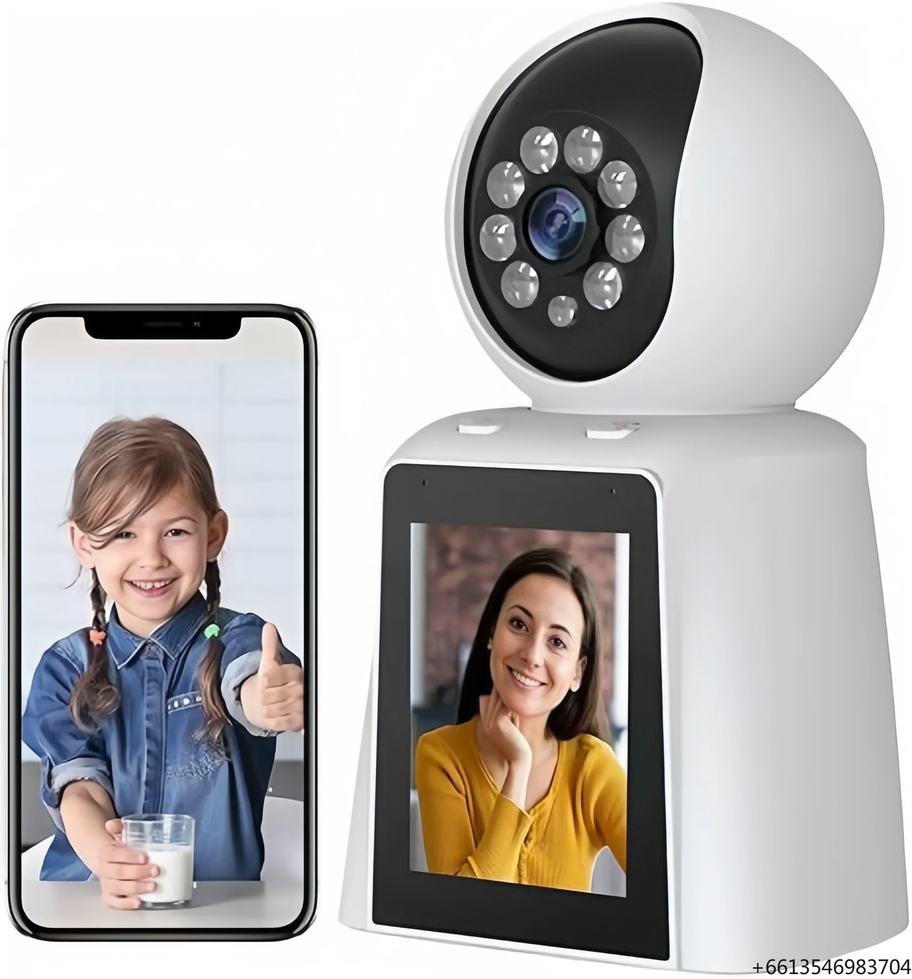 2K Video Call Security Camera Indoor Nanny Monitor Pet Camera Two-Way Video One-Touch Phone Call