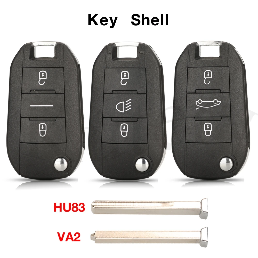 

jingyuqin Filp Folding Remote Car Key For Peugeot 208 2008 301 308 3008 408 For Citroen C3 C-Elysee C4 Uncut VA2/HU83 Blade