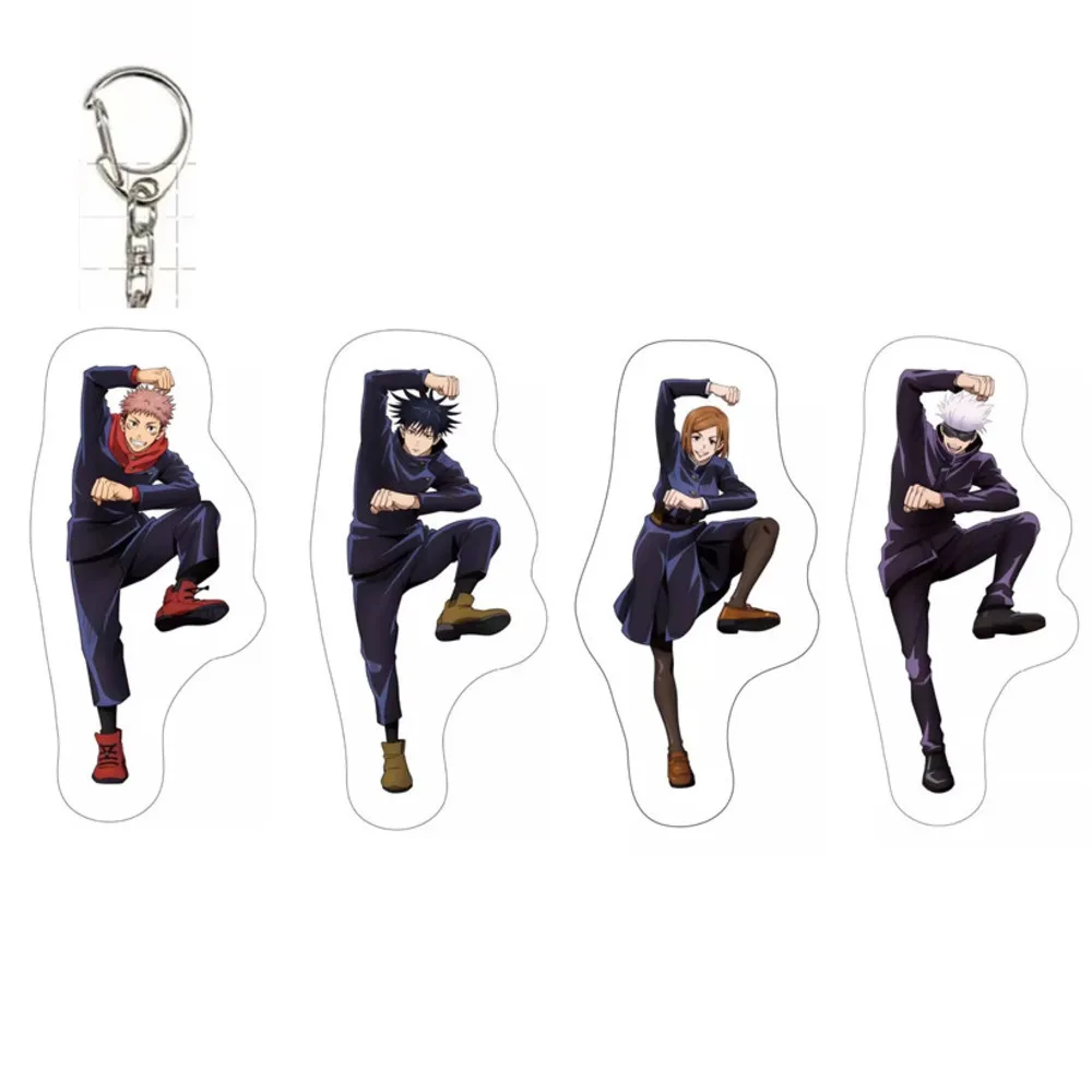 Anime Fushiguro Megumi Yuji Itadori Gojo Satoru Kugisaki Nobarchain Doll Game Acrylic Keyring Pendant For Gift