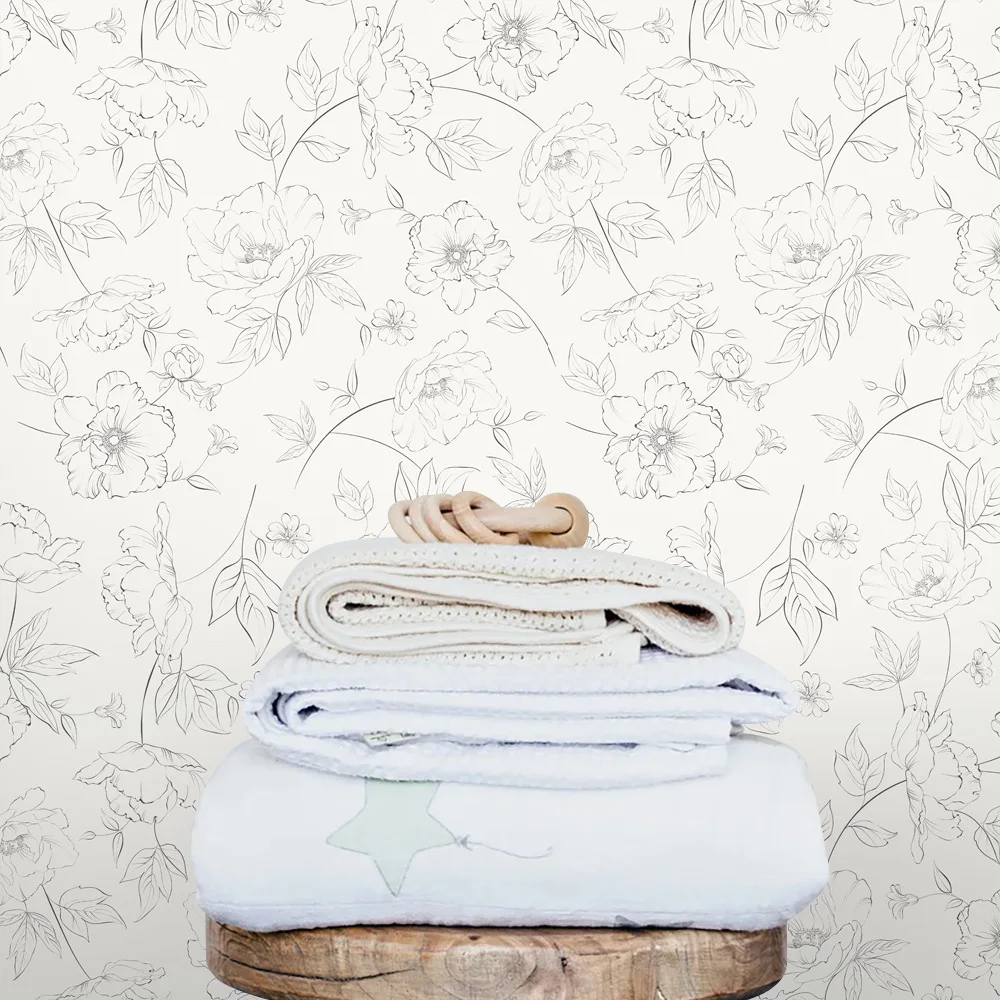 ورق حائط بنقشة زهور عتيقة ، رسم بالتقشير والعصا ، ورق حائط بزهرة الفاوانيا ، ديكور حائط قابل للإزالة ، ورق اتصال ، غرفة نوم وحمام