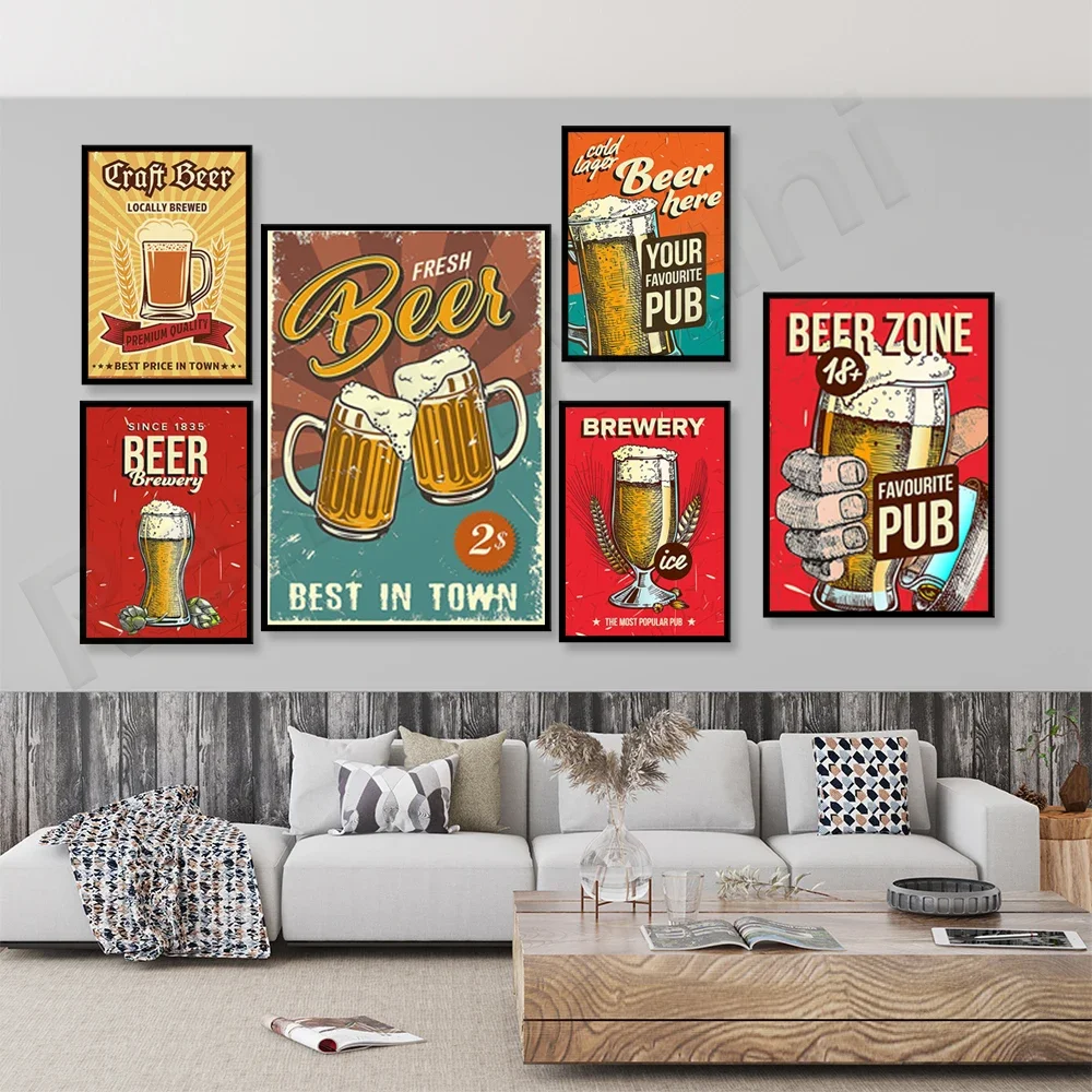 Favorite pub poster, brewery, cold craft beer, beer area, brewery, beer art, bar decor ideas, gifts for beer lovers