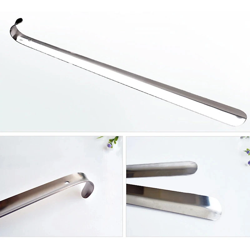 1/2/3pcs 52cm Extra Long Shoe Horn Stainless Steel Silver Metal Shoes Remover Shoehorn Lifter Aid Slip Shoe Pull Tool