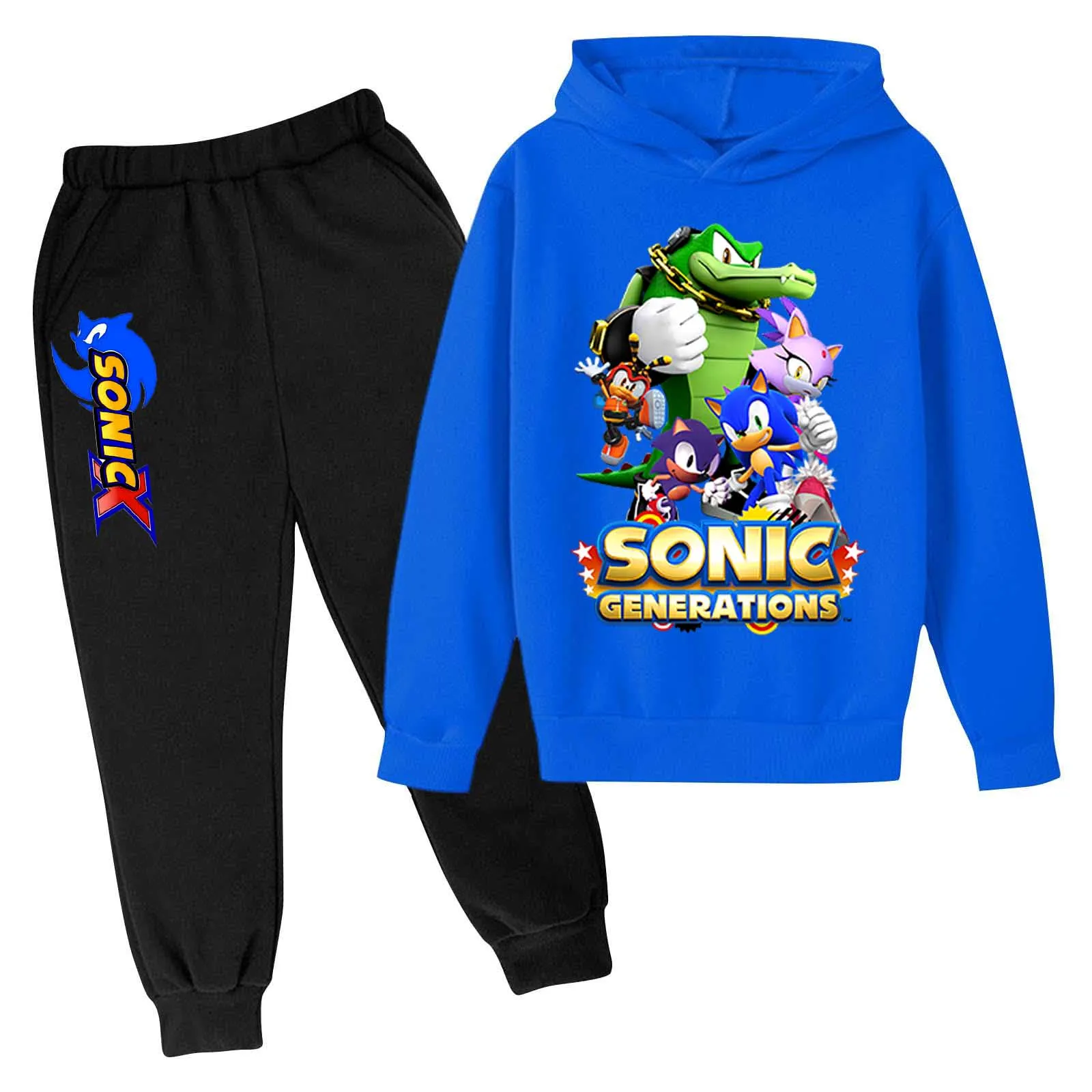 

Sonic The Hedgehog Children's Hoodies Pants Clothes Sets Boys Girls Spring Autumn Cosplay Costumes Suit Sweatshirt Streetwear