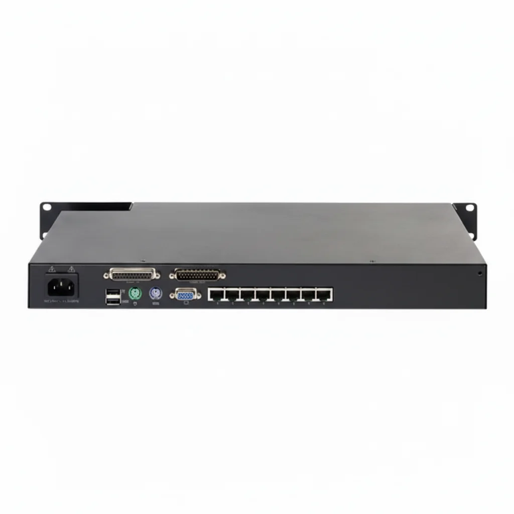 สวิตช์ KVM APC Schneider Electric รุ่น KVM0108A 2G - สีดำ - แบบอนาล็อก - 1 ผู้ใช้ในเครือข่าย - 8 พอร์ต - 8 เครื่องคอมพิวเตอร์ - 1 ผู้ใช้ในเครือข่าย - สภาพเหมือนใหม่ (มือสอง)