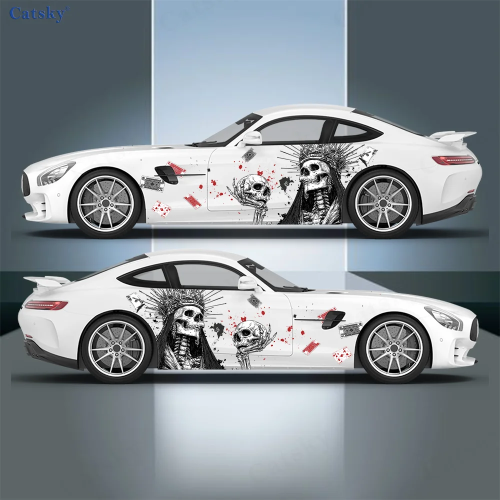 Japanese Skeleton Geisha Car Vinyl Wraps Decal Self-adhesive PVC Sticker Suitable for Trucks SUV Decor Auto Accessories Gift